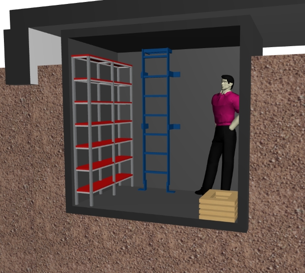 3D визуализация погреба concretный.
